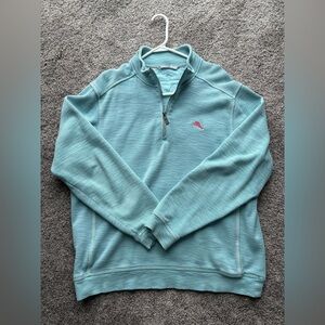 Tommy Bahama Men's Blue Quarter-Zip Sweater L